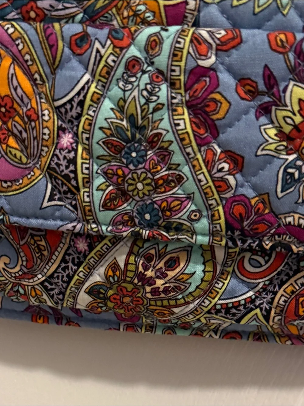 Vera Bradley Quilted Paisley Wristlet - Light Blue Multicolor